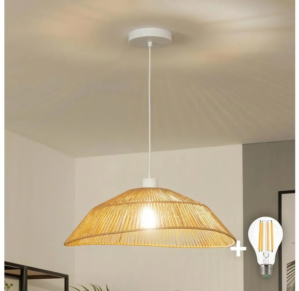 Brilagi - Lustră LED suspendată pe cablu CERIA BOHO 1xE27/40W/230V Ø 50 cm maro