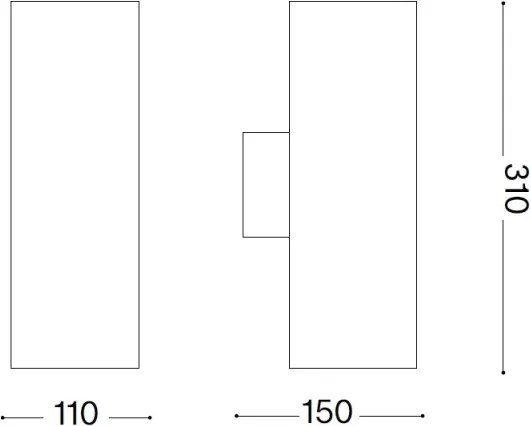 Ideal Lux - Aplica de exterior GUN, 1xE27/60W/230V, 31 cm, IP54, gri