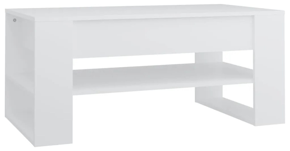 Masuta de cafea, alb, 102x55x45 cm, lemn prelucrat 1, Alb
