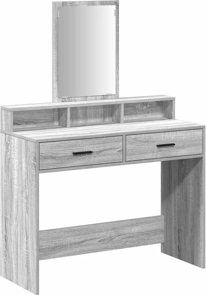 vidaXL Masă de Machiaj Gri Sonoma 100 x 41 x 140 cm Lemn compozit