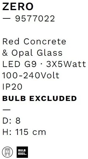 Pendul design decorativ ZERO rosu/opal