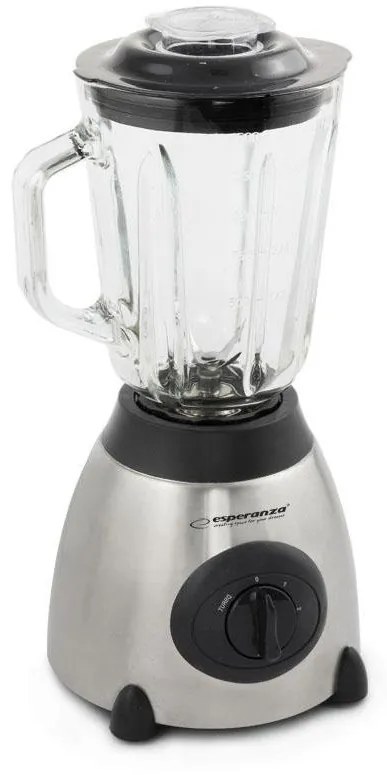 Blender Esperanza Lame Otel, 2 Trepte Viteza, Functie Turbo, 500W, 1,5L, Argintiu