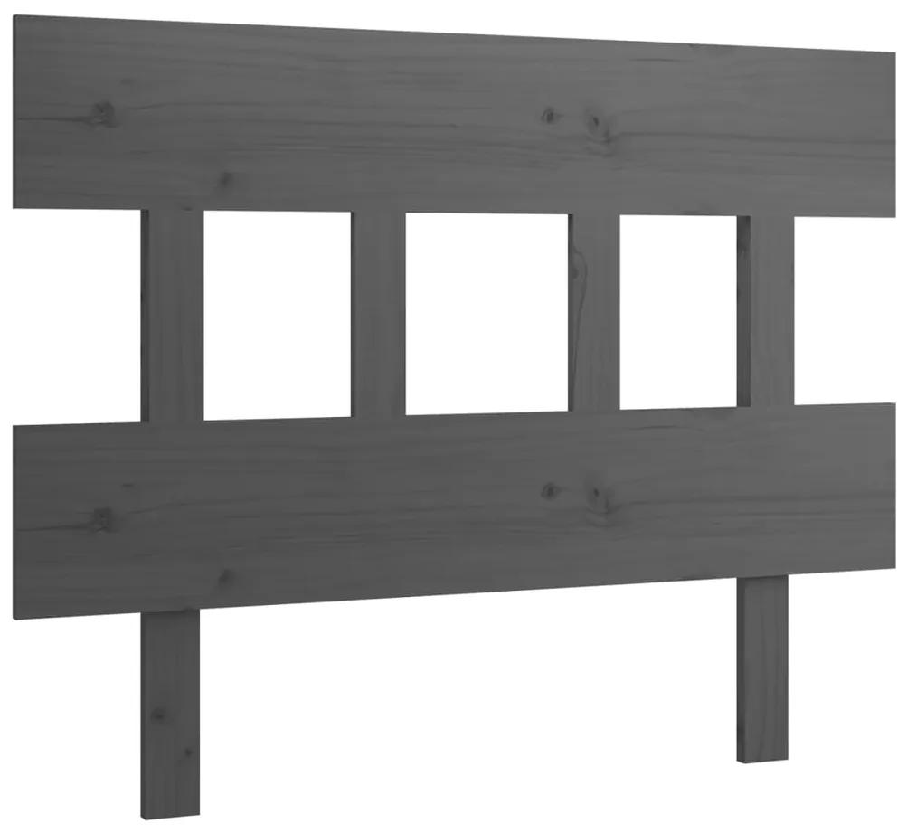 Tablie de pat, gri, 93,5x3x81 cm, lemn masiv de pin 1, Gri, 93.5 x 3 x 81 cm