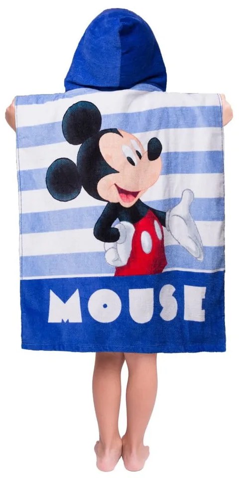 Poncho pentru copii albastru din frotir Mickey – Jerry Fabrics