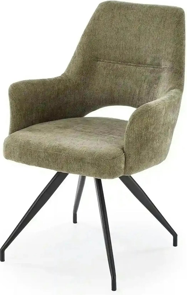 Scaun rotativ K542, verde/negru, stofa clasica/metal, 58x64x88 cm