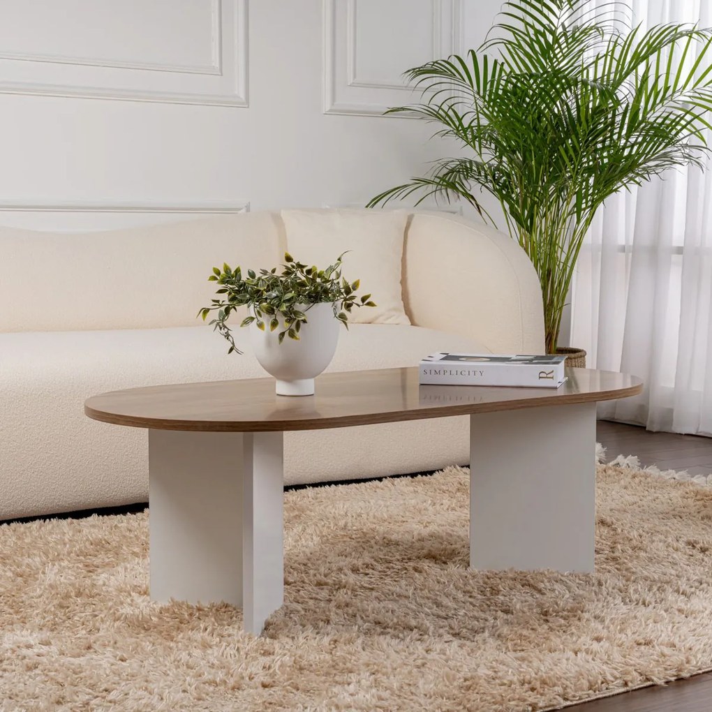 Masă de cafea Sable Walnut White