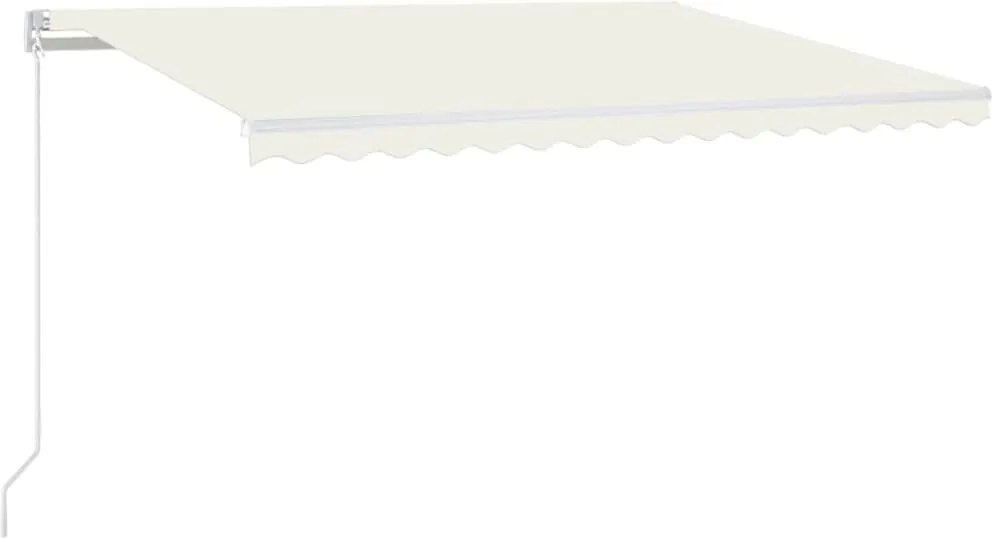 vidaXL Copertină retractabilă manual cu LED, crem, 400x350 cm