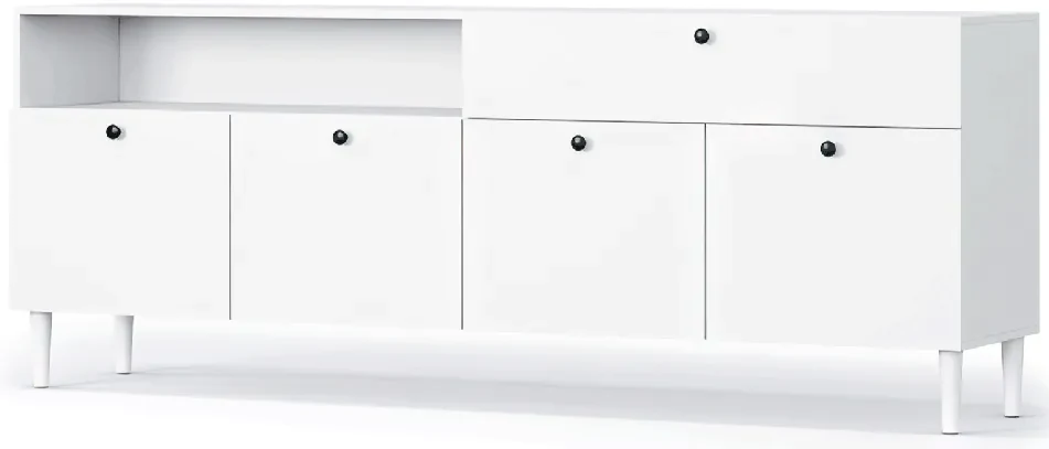 Comoda cu dulapuri si sertar DULLUM 200x75cm, alba