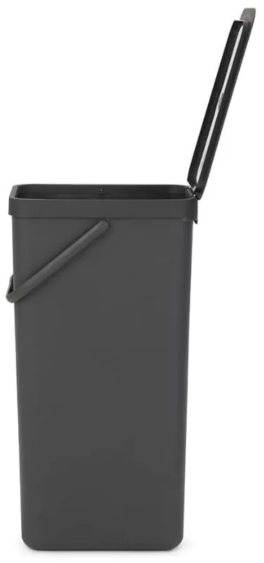 Cos de gunoi colectare selectiva Brabantia Sort&Go 1004140, 40 L, Maner, Montabil pe perete, Gri inchis