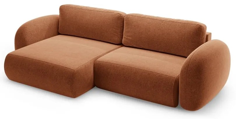 Colțar cărămiziu extensibil/cu spațiu de depozitare cu tapițerie din chenille Tonale – Cosmopolitan Design