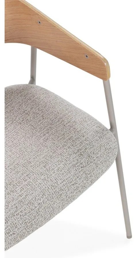 Set de scaune de sufragerie gri deschis/în culoare naturală cu cotiere 2 buc. tapițat Cora – MOME