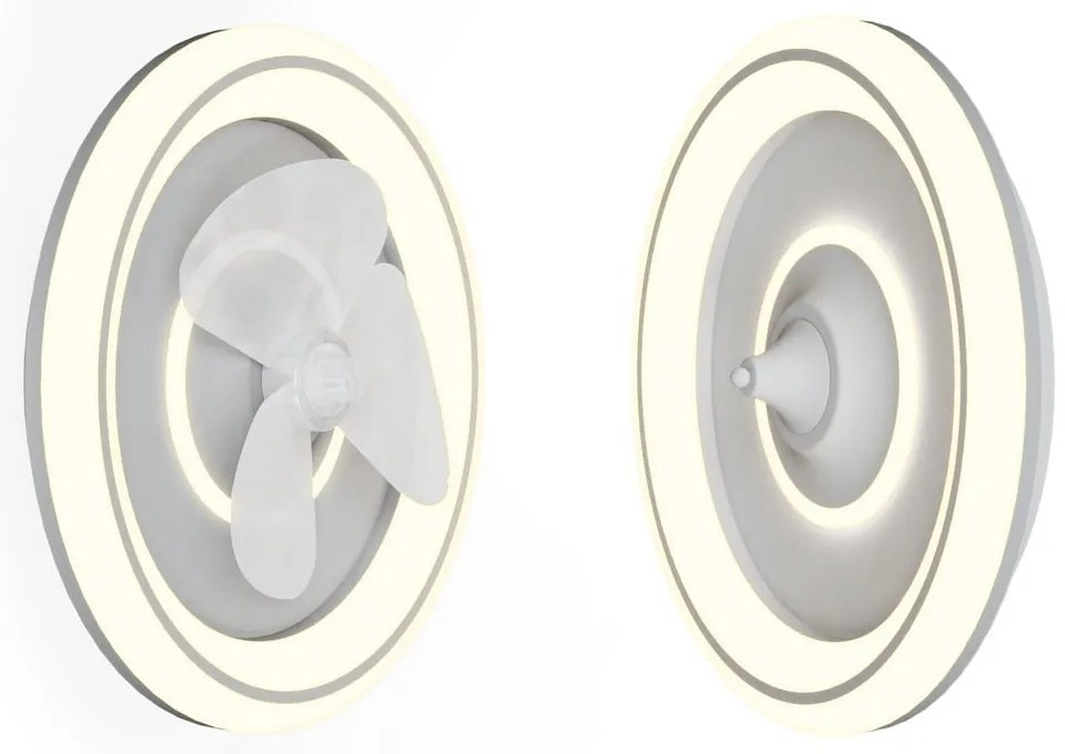 Plafonieră albă LED cu control prin telecomandă/cu ventilator Alan – SULION