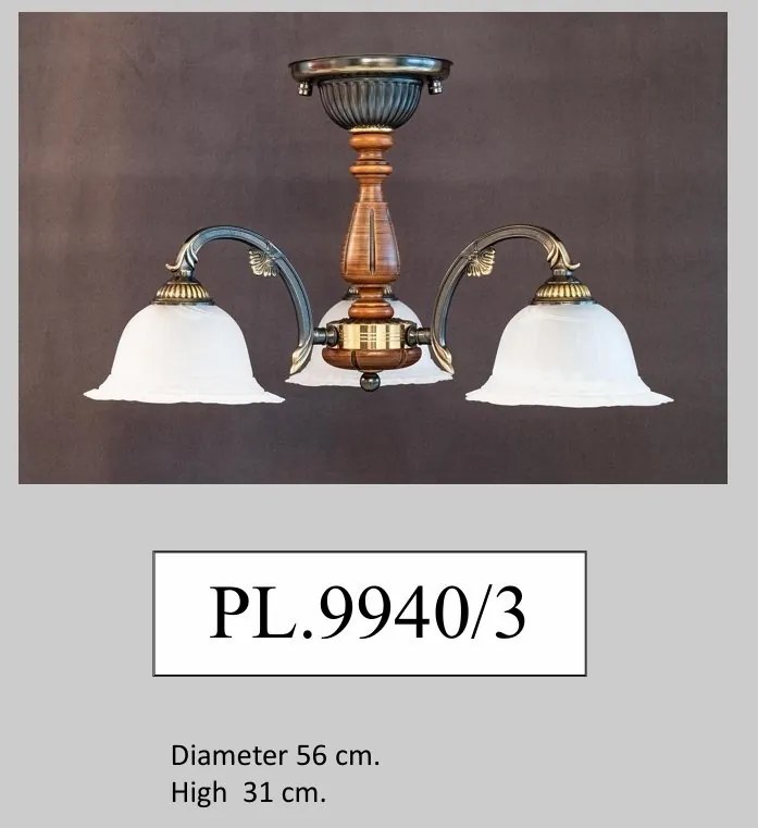 Lustra rustica aplicata cu 3 brate design italian 9940