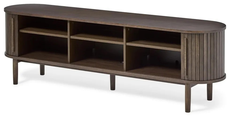 Comodă TV maro cu aspect de lemn de stejar 180x56x40 cm Meta – Unique Furniture