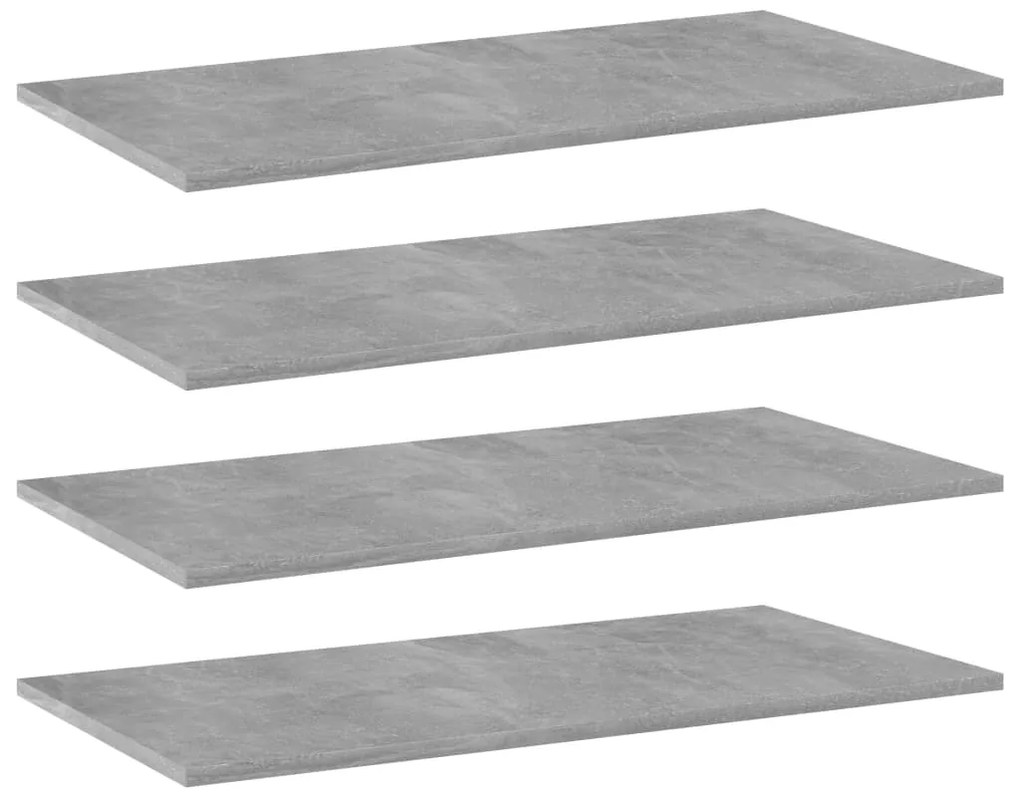 vidaXL Plăci bibliotecă, gri beton, 4 buc, 80 x 40 x 1,5 cm, PAL