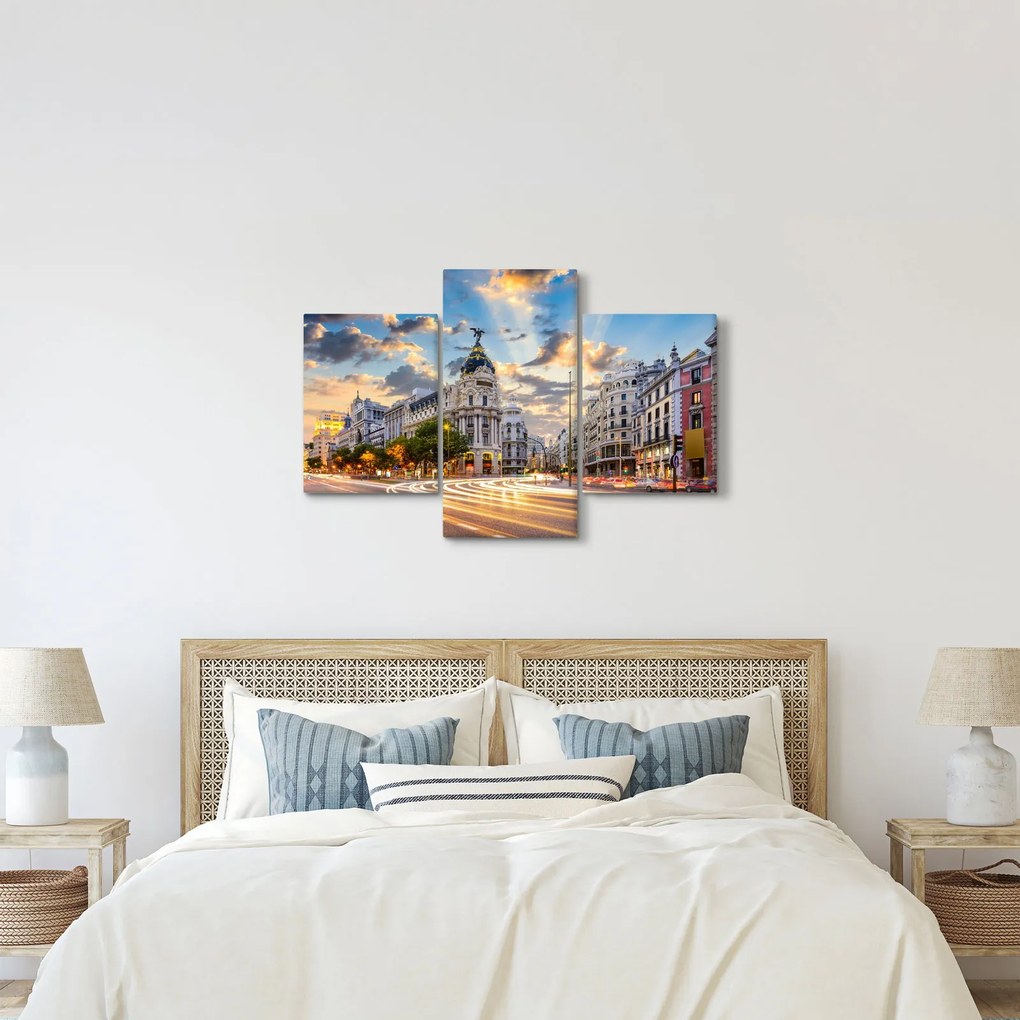 Tablou - Calle Gran Vía, Madrid, Spania (90x60 cm)