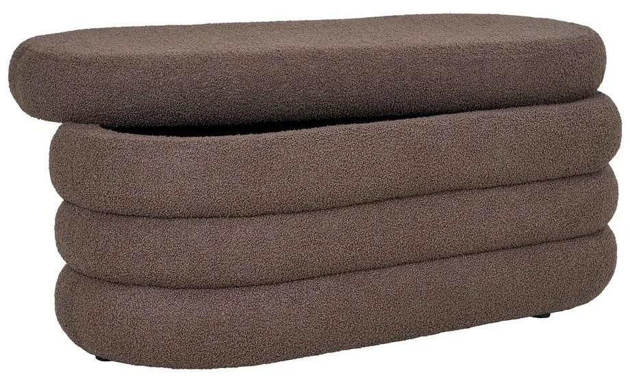 Bancă maro cu tapițerie din țesătură bouclé Dartford – House Nordic