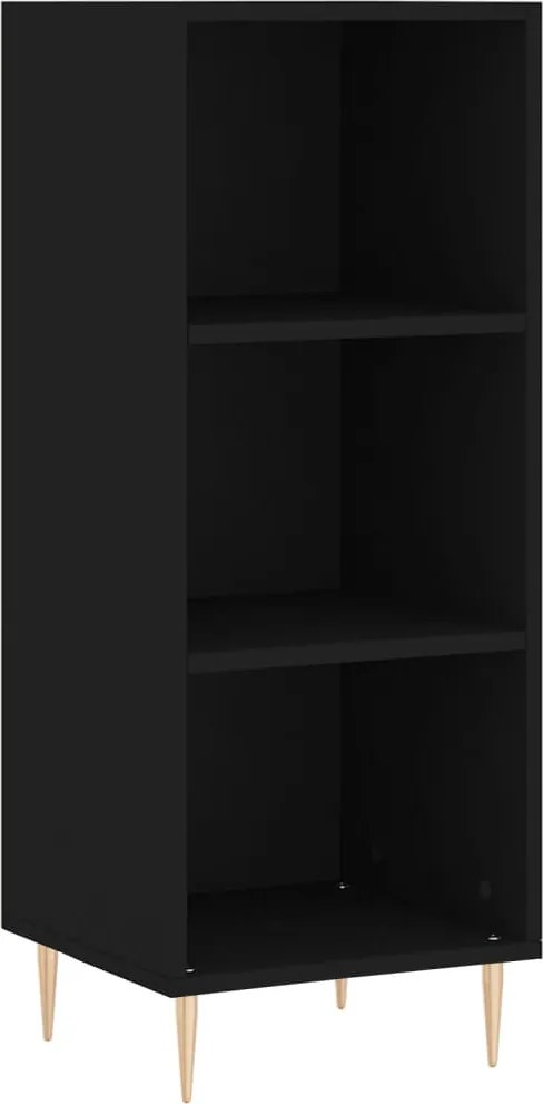 vidaXL Servantă, negru, 34,5x32,5x90 cm, lemn compozit