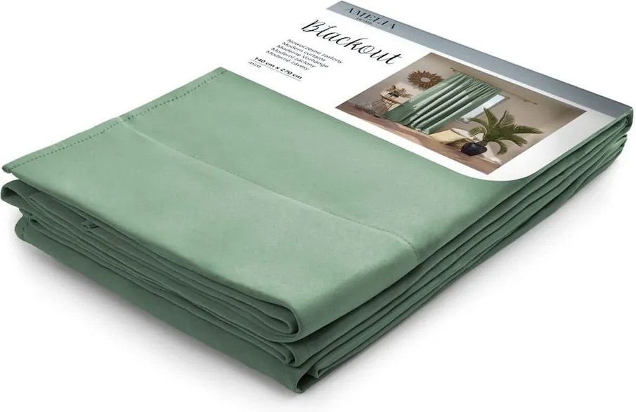 Draperie AmeliaHome Pleat, 140 x 270 cm, verde