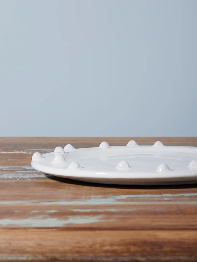 Farfurie alba din ceramica, D24.5cm Dante