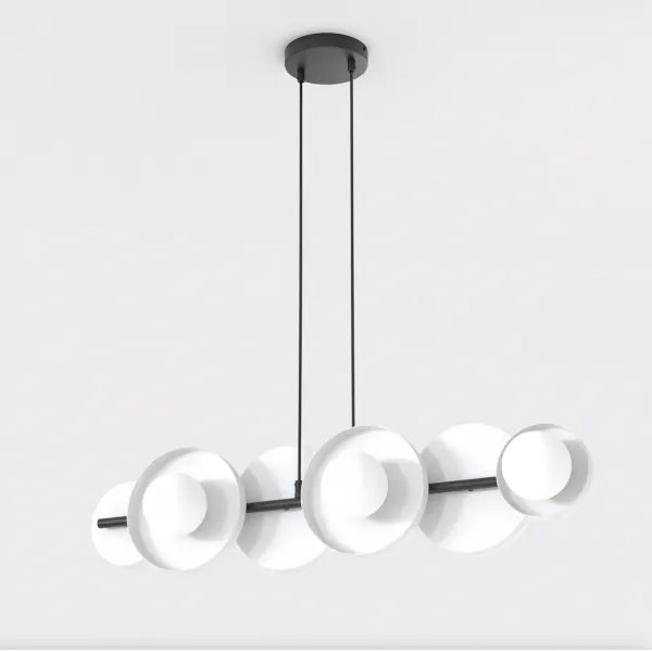 Lustră suspendată pe cablu MODEL 6xG9/8W/230V, albă