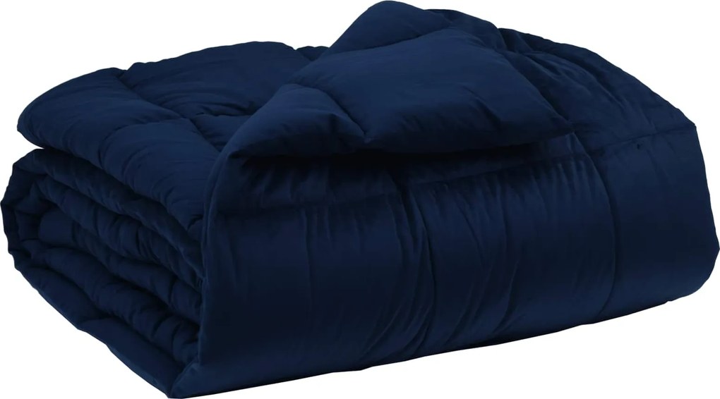 vidaXL Duvet de iarnă Patos Albastru închis 220 x 260 cm Microfibră