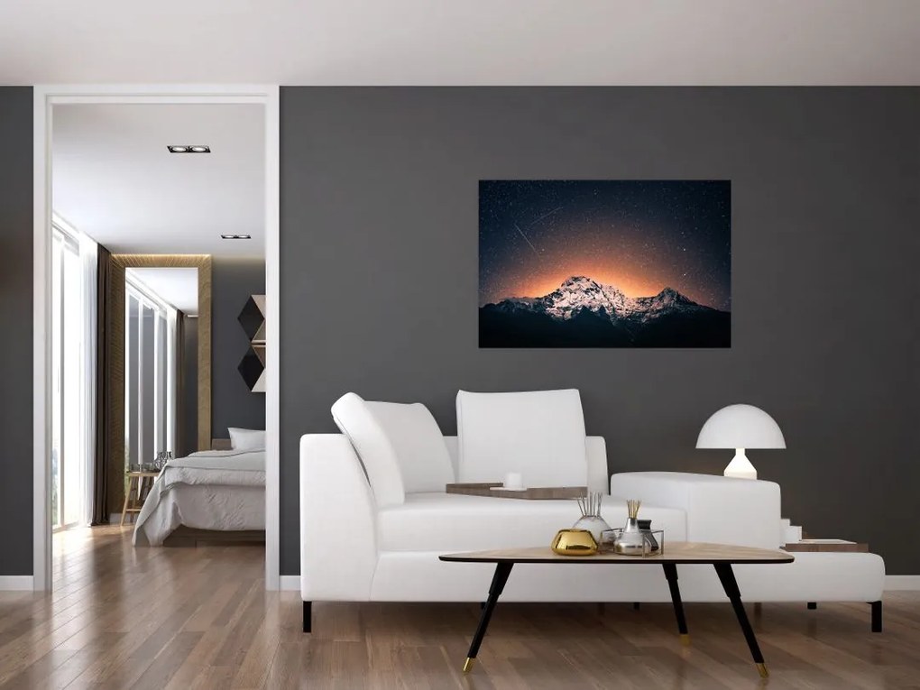 Tablou cu cerul nocturn cu munți (90x60 cm)