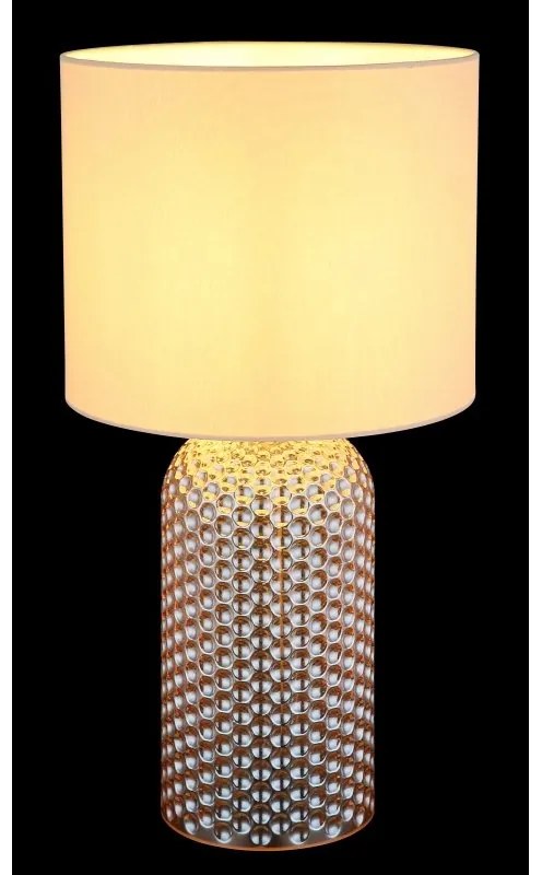 Lampa de masa cu baza din sticla abajur textil SOFIA sampanie