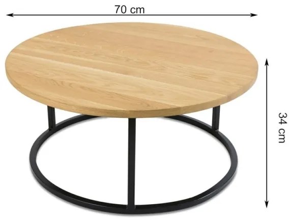 SET 2x măsuță de cafea OAKLOFT 38x90 cm negru/stejar