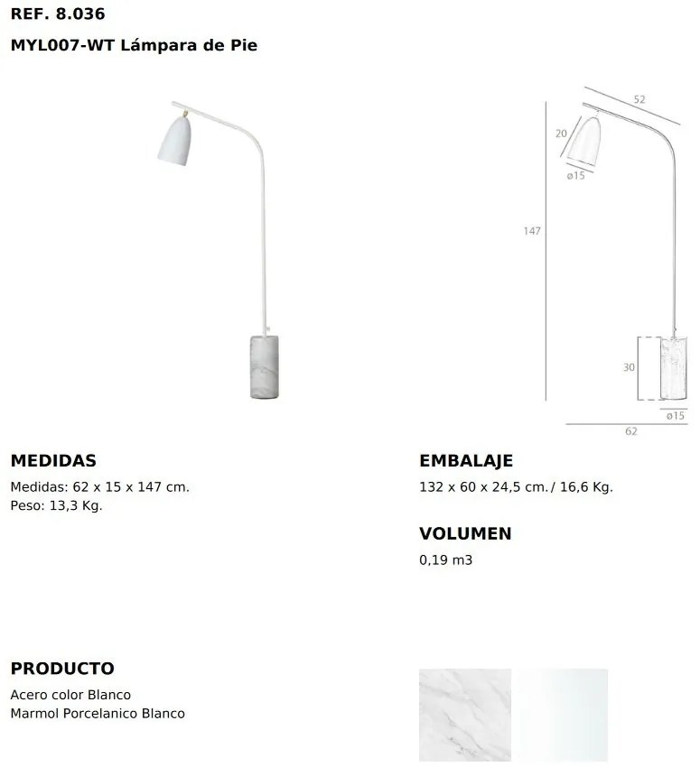 Lampadar, Lampa de podea eleganta design minimalist Marble
