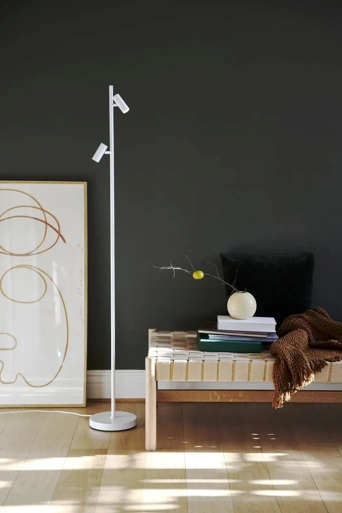 Lampadar cu 2 brate design modern, 3-Step MOODMAKER OMARI alb 2112254001 NL