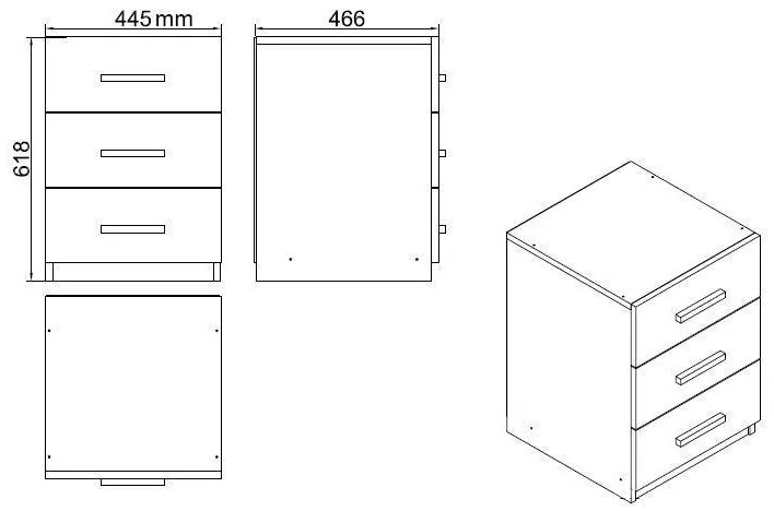 Set de mobilier de birou Linta, 140 x 74 x 60 cm, 5 piese