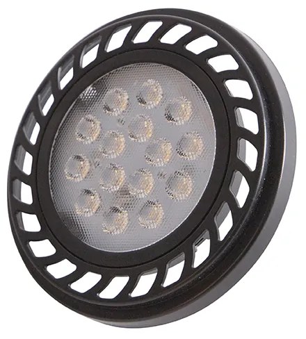 Set de 5 LED-uri GU10 reglabile AR111 Negre 8W 600lm 2700K