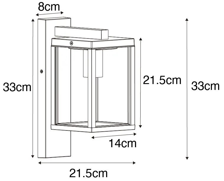 Lampa de perete exterioară industrială maro ruginit IP44 - Charlois
