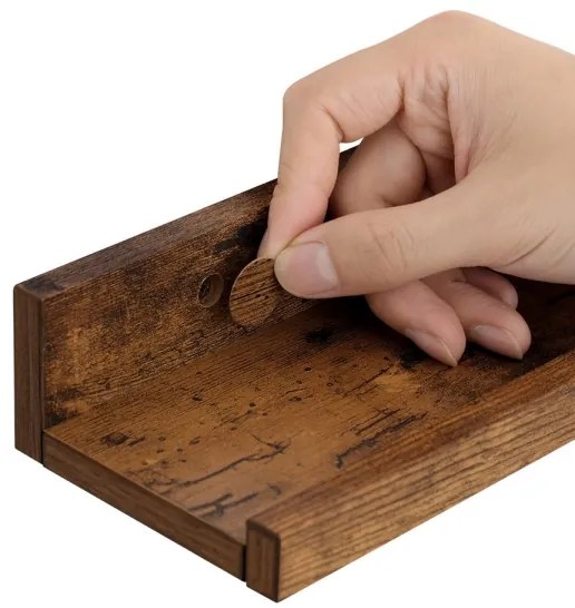 Set de 3 rafturi de perete SHELFY, maro