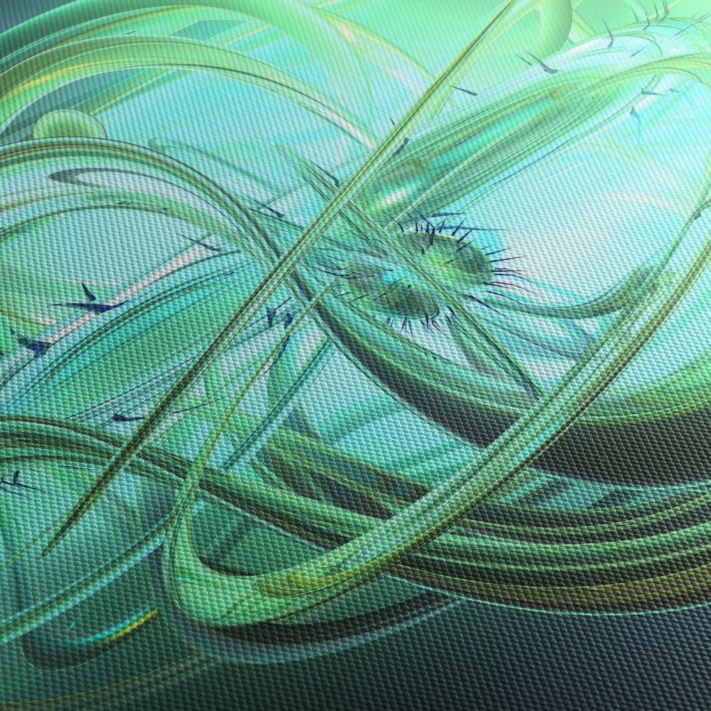 Tabloul cu abstracție verde (120x50 cm)