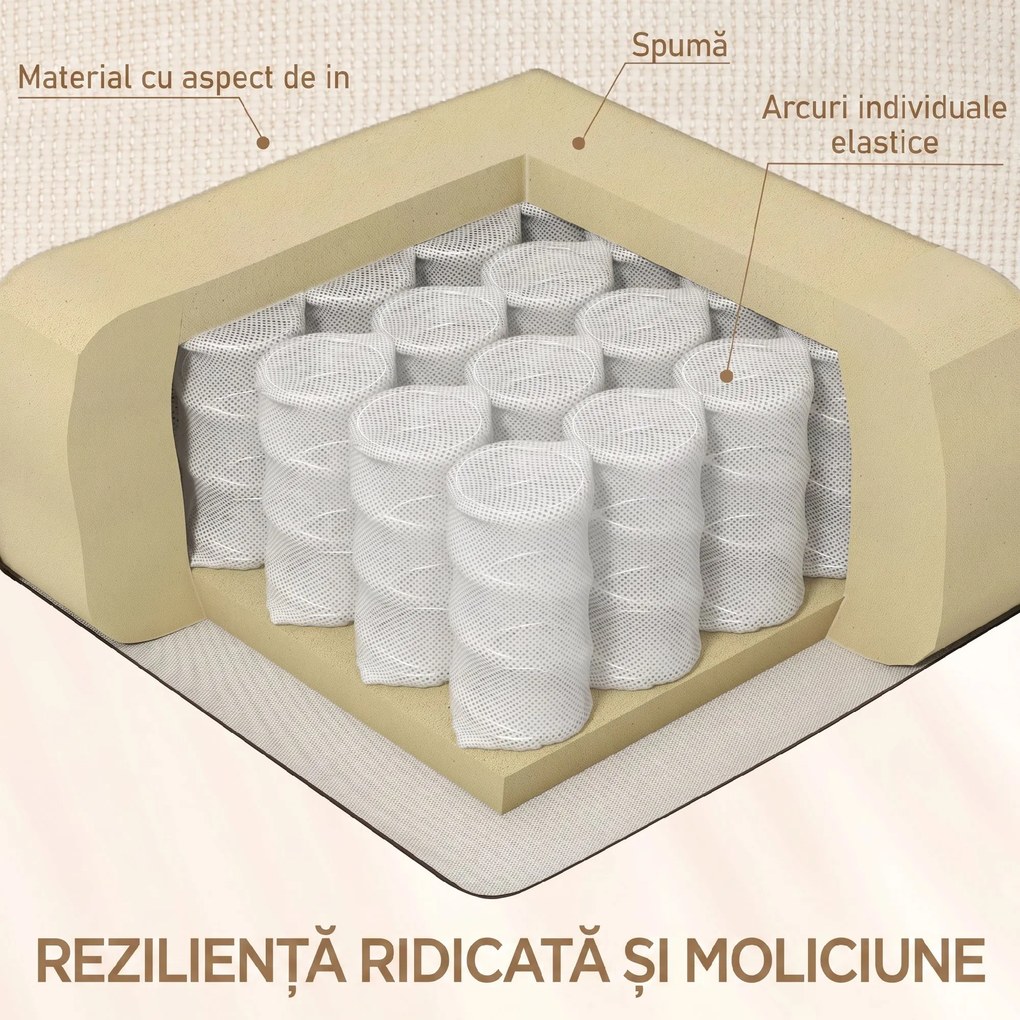 HOMCOM Fotoliu Modern Reclinabil 135° cu Suport pentru Picioare și Suporturi pentru Pahare Bej | Aosom Romania