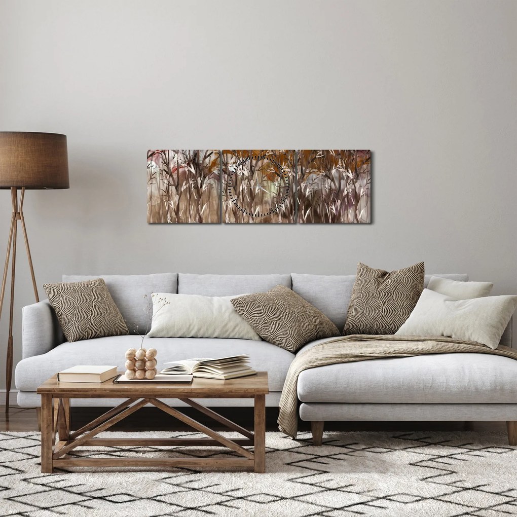 Tablou - Copaci (cu ceas) (90x30 cm)