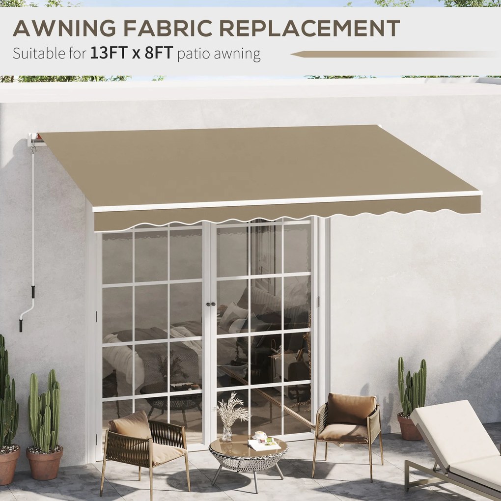 Outsunny Prelată de Schimb pentru Copertină Retractabilă, Material Poliester Anti-UV, pentru Terasă, 4x2.5m, Bej | Aosom Romania