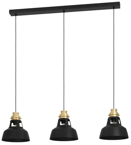 Lustră pe cablu Eglo 390231 ESPINARDO 3xE27/40W/230V negru/auriu