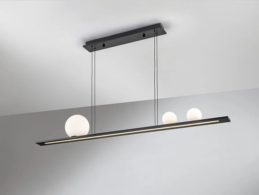 Lustra LED suspendata design modern Mila negru