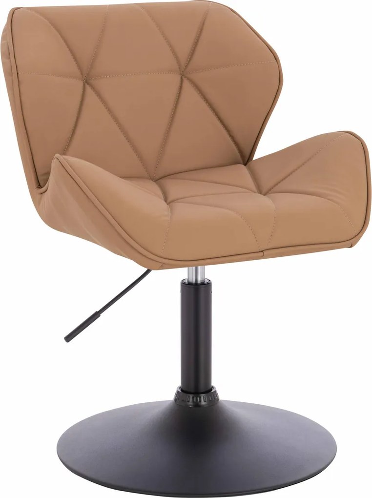 HR111N Scaun Caramel Piele Ecologica Premium Soft cu Bază Neagră