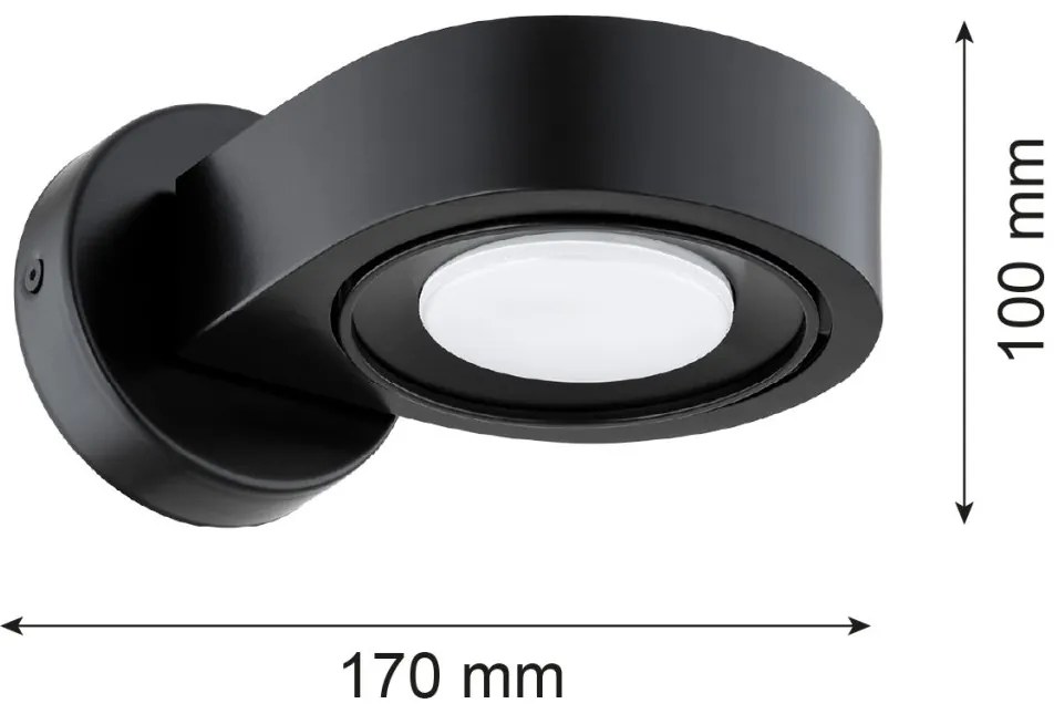 Aplica cu spot directionabil LOTUS 8900 negru