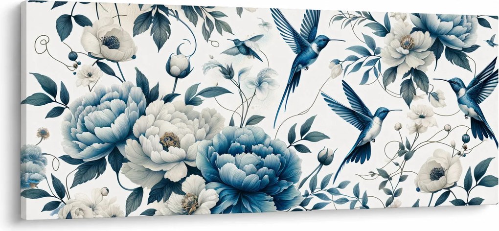 Tablou - Colibri cu flori (120x50 cm)
