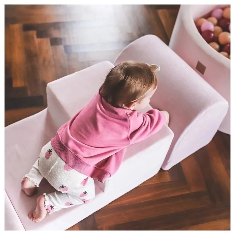 Teren de joacă din spumă bej 3 buc. din catifea înălțime 30 cm 45x143 cm Montessori – Meowbaby