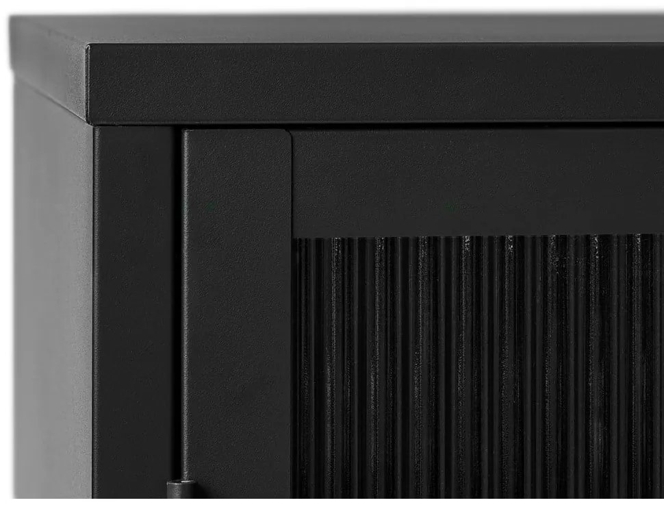 Vitrină neagră din metal 111x140 cm Bronco – Unique Furniture