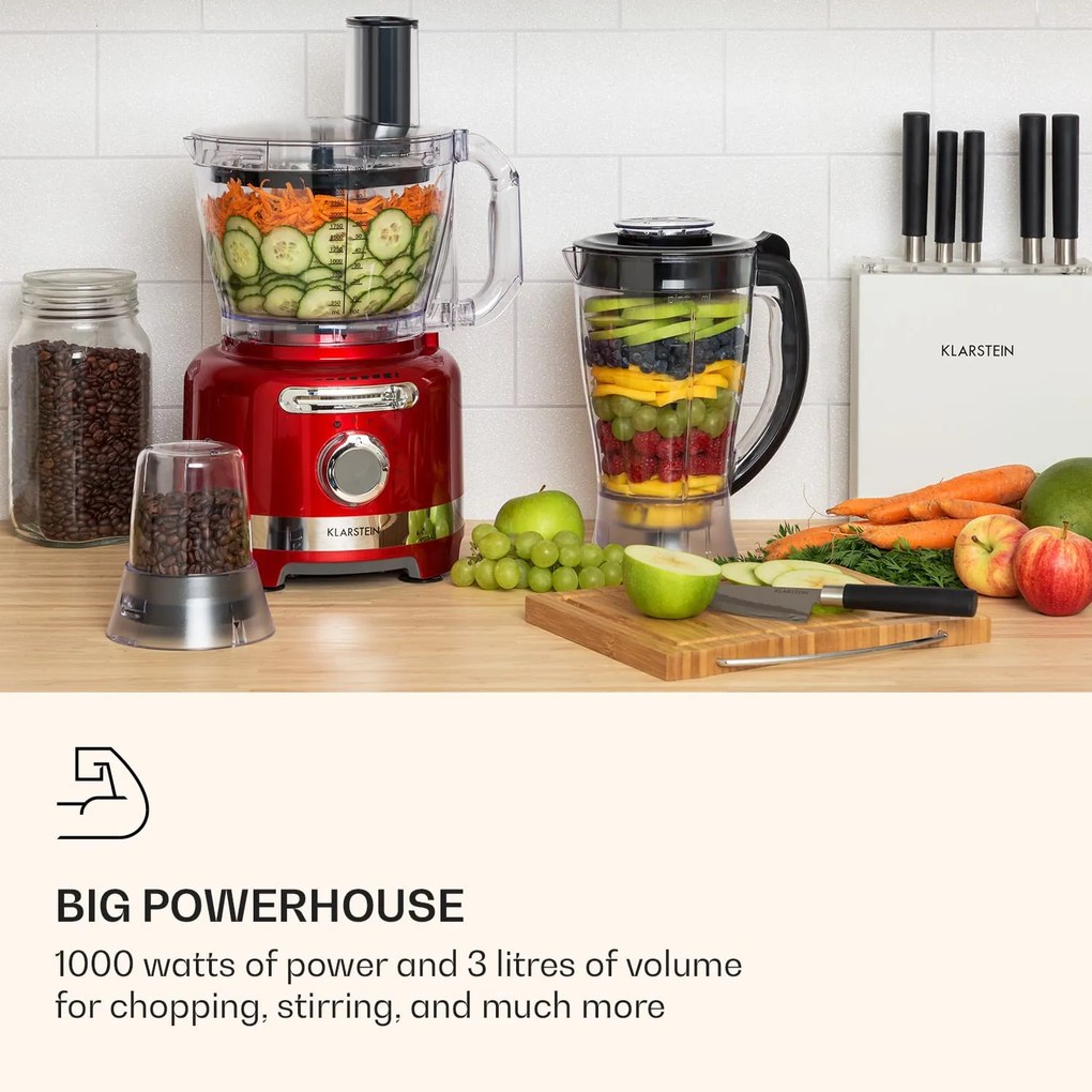 Klarstein Luca, mixer multifuncțional, 1000 W, 3 L, setare viteză continuă, 6 moduri