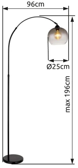 Lampadar Globo 58227BS NEWCASTLE 1xE27/60W/230V