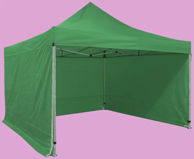 Cort pliabil 4×4 m – hexagonal din aluminiu, Verde
