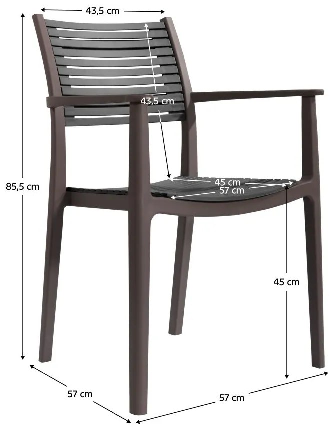 Scaun de sufragerie HERMA (maro + Gri). 1091689